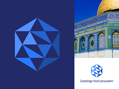Greetings from Jerusalem brand branding cube design icon jerusalem logo mark minimal simple star star of david triangles