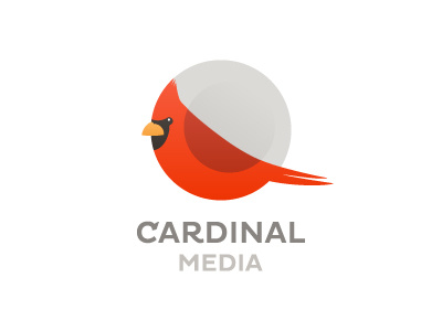 Cardinal Media bird cardinal cardinal media circle crest logo mark round