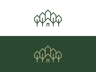 Cabin / Church / Forest logo design icon logo mark minimal simple
