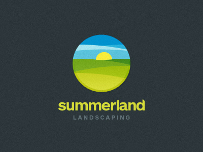 Summerland brand circle fields for sale logo mark round sale sky summer sun unused conept