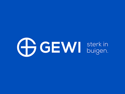 GEWI logo bending blue icon letter logo mark minimal round simple window