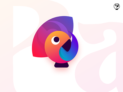 Parrot design flat gradient icon illustration logo minimalistic simple unused vector