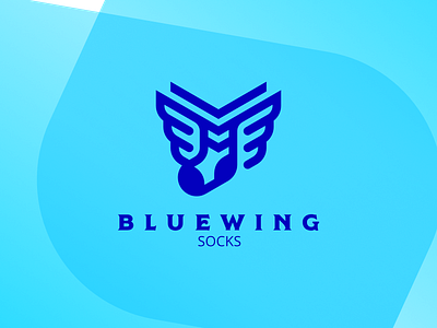 BlueWing Socks 2d blue branding design flat illustration logo minimalistic simple sock socks vector wing wings