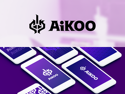 AIKOO 2d aikoo branding design flat logo minimalistic purple simple vector