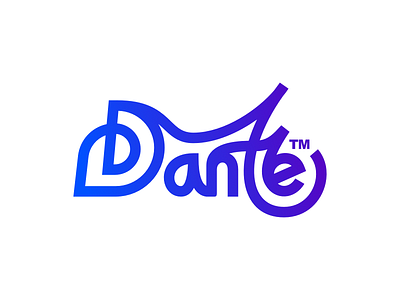 Dante 2d blue dante design flat gradient graphic design logo mark minimalistic simple vector word wordmark