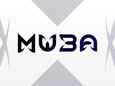 MUBA design flat letter lettermark logo minimalistic muba sharp simple thorn vector word