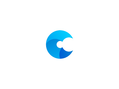 Wave (C) Logo 2d blue c crescent design gradient logo unused vector wave