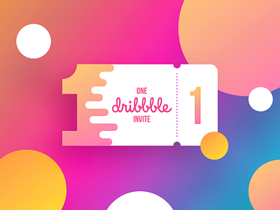 1 Dribbble Invite! draft dribbble flat giveaway gradient invite join minimalistic ticket