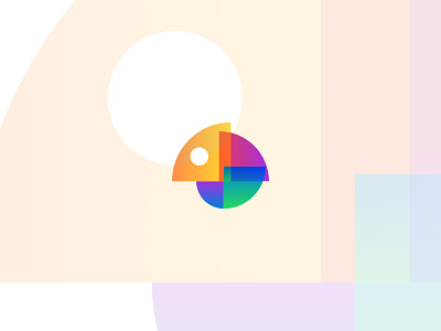 Chameleon Logo chameleon circles color geometry gradient logo rainbow
