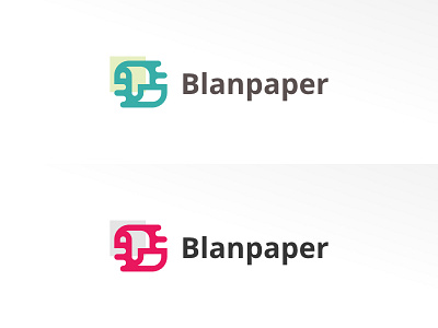 Blanpaper Logo (rejected) color logo minimalistic paper script simple unused vector