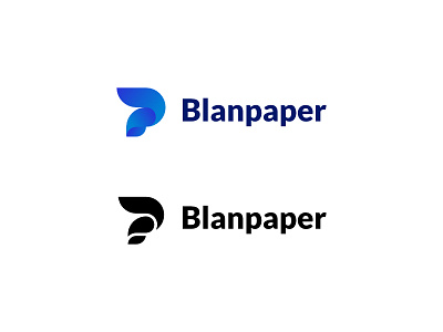 Final Blanpaper Logo color logo minimalistic paper script simple vector