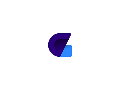 G Logo blue flat gradient letter lettermark minimalistic shadow shape simple studio unused website