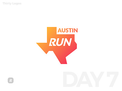 Thirty Logos #7 : Austin Run 2d austin run challenge flat gradient graphic logo minimalistic neat simple studio thirty logos