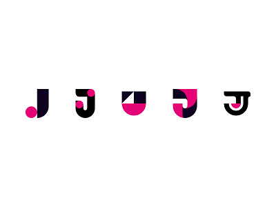 J Exploration 2d black branding design flat icon logo minimalistic pink simple unused vector