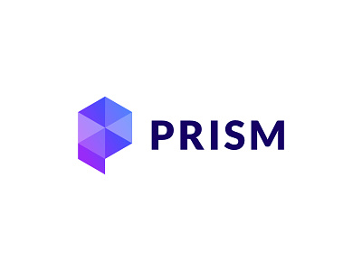 Prism Logo 2d black blue design flat gradient icon logo minimalistic shadow simple unused vector