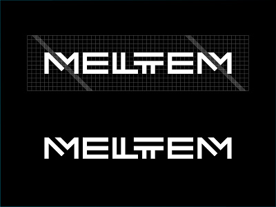 Meltem Logo and Grid 2d black branding design flat logo minimalistic simple typography vector