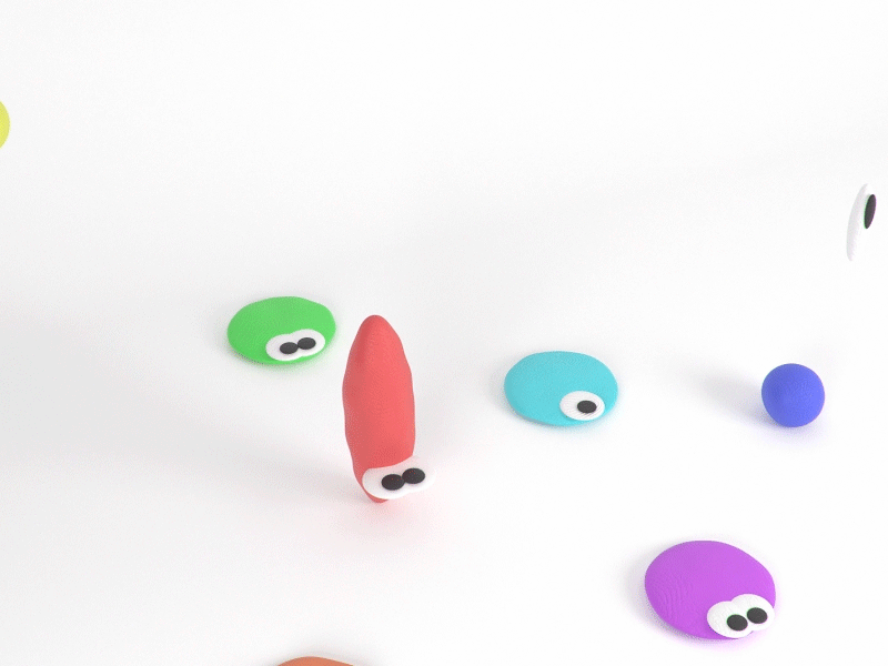Random plasticine bouncing creatures 3d 3d animation 3ds max creatures gif loop plasticine vray