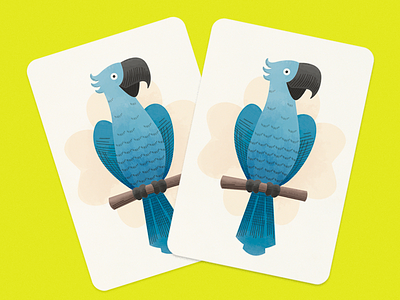 A pair of blue macaws animals birds black pen blue card deck casaca digital illustration illustration macaw mix parrot watercolor