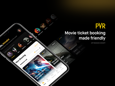 PVR Home concept app design booking concept concept design design ios app mobile app movie movies app redesign redesign. ui user experience user interface ux