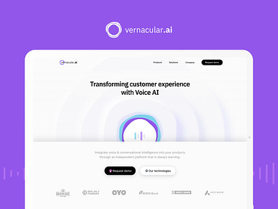Vernacular.ai Website ai branding design identity logo minimal ui uiux ux vector voice voice ai web design website