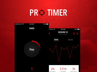 ProTimer- a shot timer app gun ios protimer shooting timer ui ux