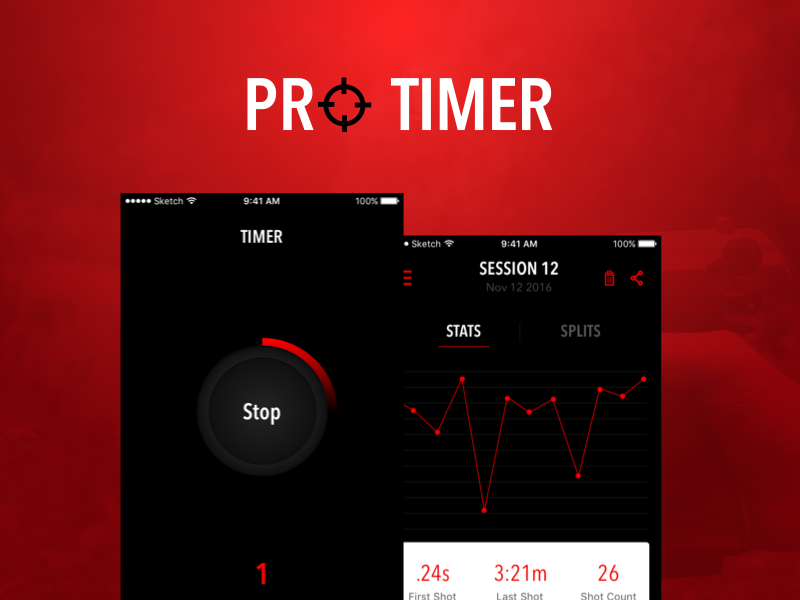 ProTimer a shot timer app by Mrinalini Saha for Grappus on Dribbble