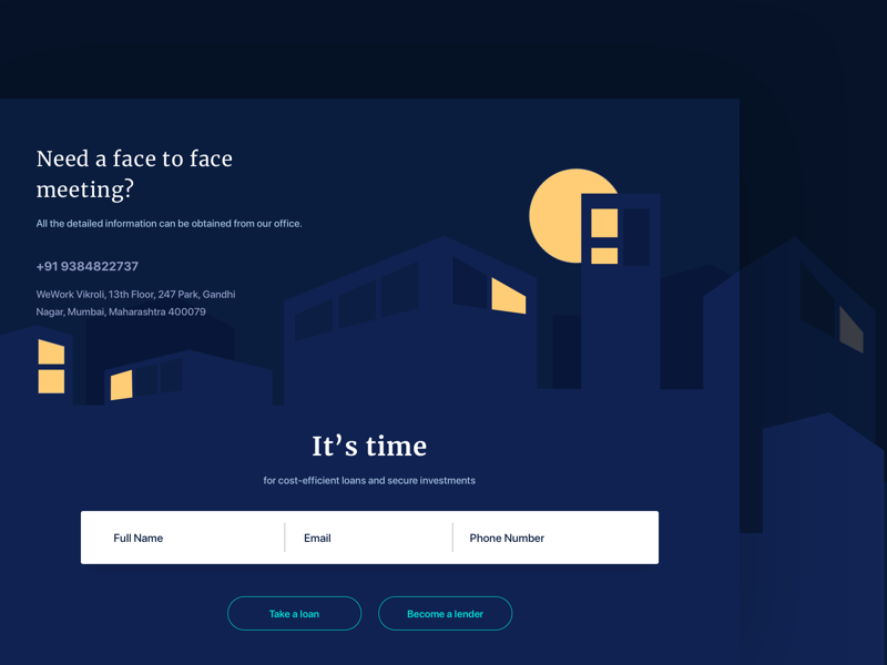 Concept landing for a microfinancing platform uiux ux ui p2p lending fintech finance micro-finance investor investment micro-loans