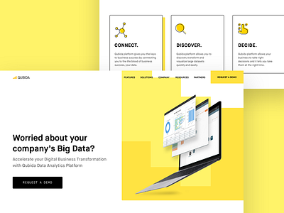 Concept landing for Qubida analytics bigdata business intelligence concept data dataanalysis landing page ui ux webdesign website