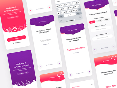 Wedding Planning: Onboarding explorations app apple design design experience illustration ios planning wedding wedding planning