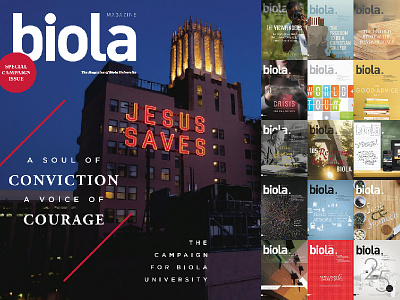Biola Magazine 2011-2015 cover design editorial magazine publication