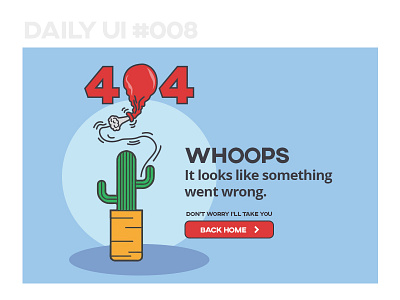 404 page - DailyUI #008 404 page balloon cactus cartoon challenge dailyui error page material design photoshop ui vector web design