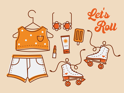 I have a brand new pair of rollerskates fashion hanger ice cream icon design icons set outfit outside popsicle rollerskates shirt shorts summer summertime sunglasses
