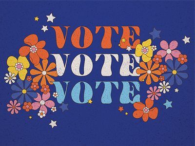 vote america american election election day flower flowers november 4 patriotic president presidential retro stars vote voting