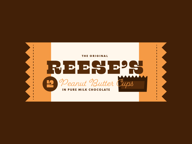 Reese's Package Redesign candy chocolate chocolate packaging flat fun modern packaging packaging design peanut butter cups peanut butter reeses retro sugar throwback vinage