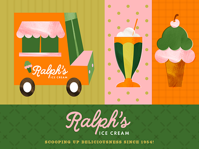 ralph's ice cream branding branding design ice cream ice cream cone ice cream logo ice cream truck icecream logo logo design logo identity milkshake