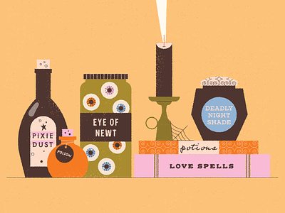 vectober // 17 // jar book bottles candle eyes halloween jar pattern potion retro smoke spells texture witch witchcraft