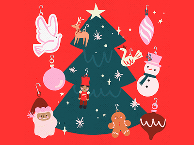 let's decorate the tree! christmas christmas tree decorations dove gingerbread holiday nutcracker ornaments peace santa stars