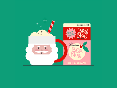 Santa mug carton christmas drink egg nog glass holiday spirit holidays merry christmas retro retro packaging santa santa claus