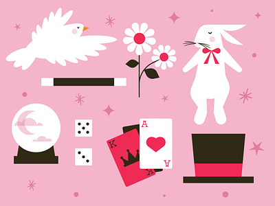 Do you believe in magic ace bird bunny cards dove flower hat magic magician rabbit stars