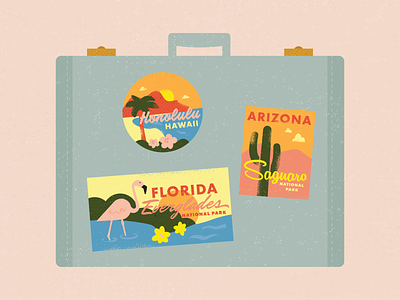 Suitcase arizona beach cactus desert flamingo florida flower hawaii ocean suitcase summer travel tropical vacation