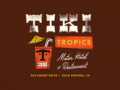 tiki tropics california hotel logo matchbook motel palm springs restaurant tiki tropic tropical
