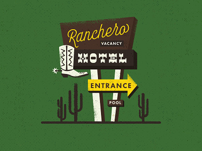 ranchero motel cactus california cowboy cowboy boots hotel hotel sign motel motel sign retro road trip sign