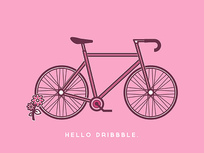 hello dribbble bike debut dribbble first shot flowers pink retro shot vintage