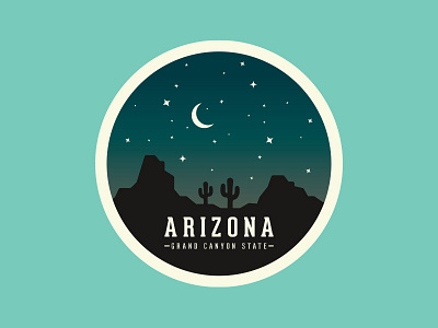 arizona arizona badge dawn grand canyon moon night outdoors patch stars