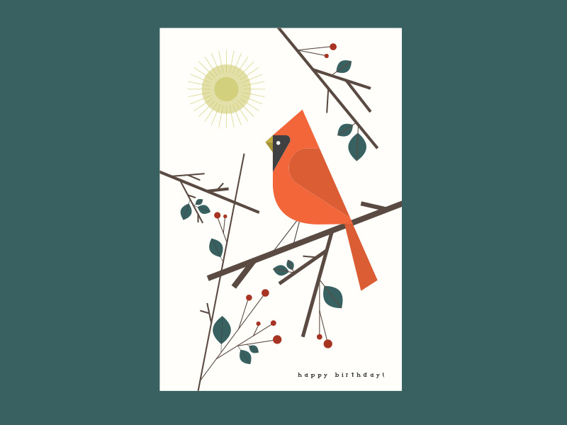 cardinal birthday card