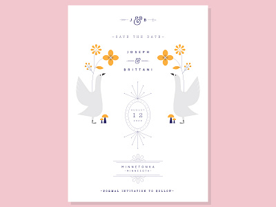 invitation arrow birds duck ducks flowers invitation leaves mushrooms wedding