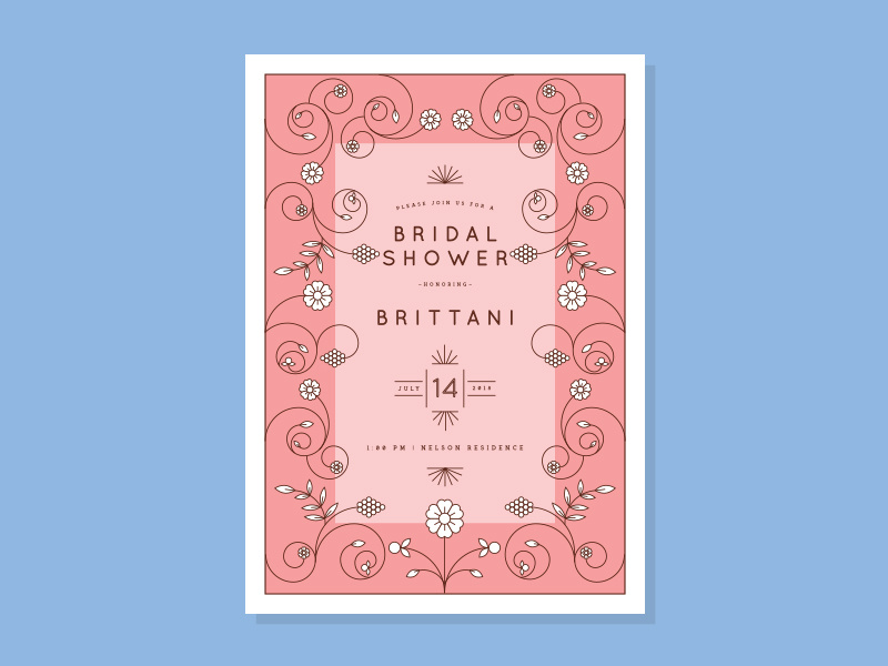 bridal shower invite berries stationery leaves pattern flowers floral wedding invitation bridal shower invite