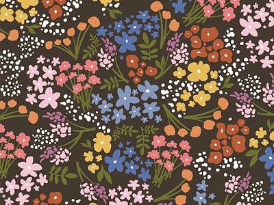 floral pattern doodle fabric floral flowers pattern retro