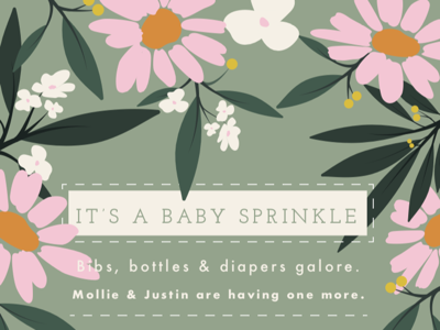 oh baby baby spring flowers floral flower baby shower invitation