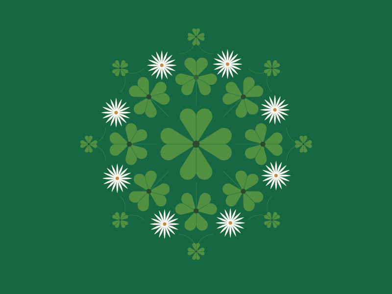 shamrocks medallion flower st patricks day st patrick green luck clover four leaf clover shamrock